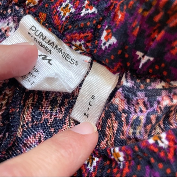 Punjammies Pajama Pants Bohemian Size M Lounge Slim Fit lightweight boho maroon - Picture 4 of 5